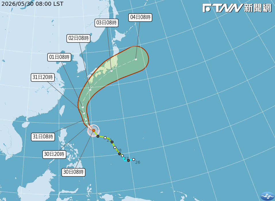 薔蜜今增強中颱！下周一二最靠近台灣　梅雨鋒面下周末接力炸雨