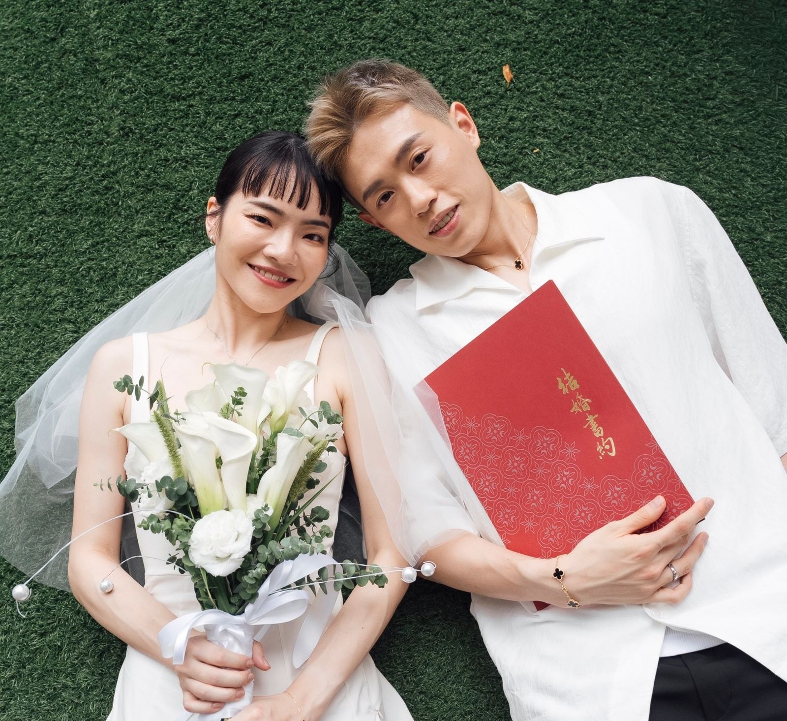 左手重砲林俊易520婚了！「很幸運始終是妳」　李洋和超甜美女友現身證婚